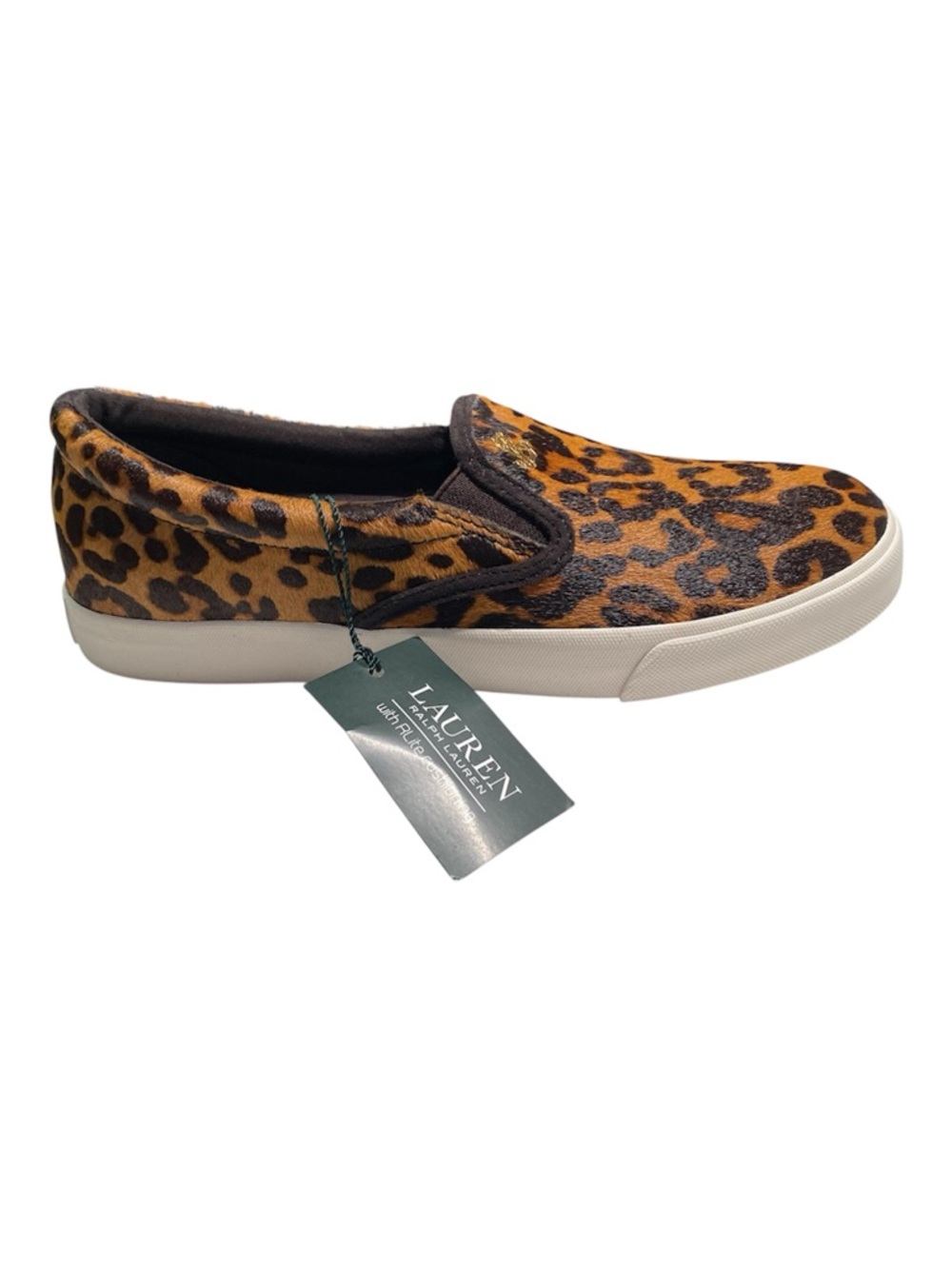 New Lauren Ralph Lauren Sneakers Size 8 Leopard RIA III Calf Hair Animal Print